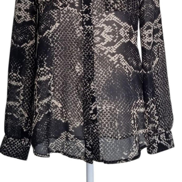 Witchery Snakeskin Print Sheer Shirt Top Blouse – Size 8 AU