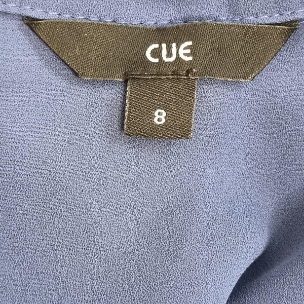 Cue Blue Long Sleeve Blouse Top Shirt Office Workwear – Size 8