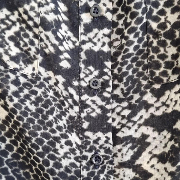 Witchery Snakeskin Print Sheer Shirt Top Blouse – Size 8 AU