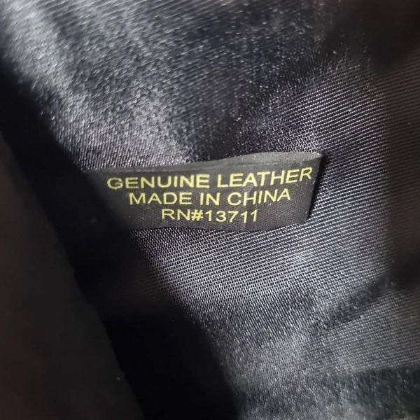 Giani Bernini Navy Blue Leather Shoulder Bag Gold Handle Crossbody Purse