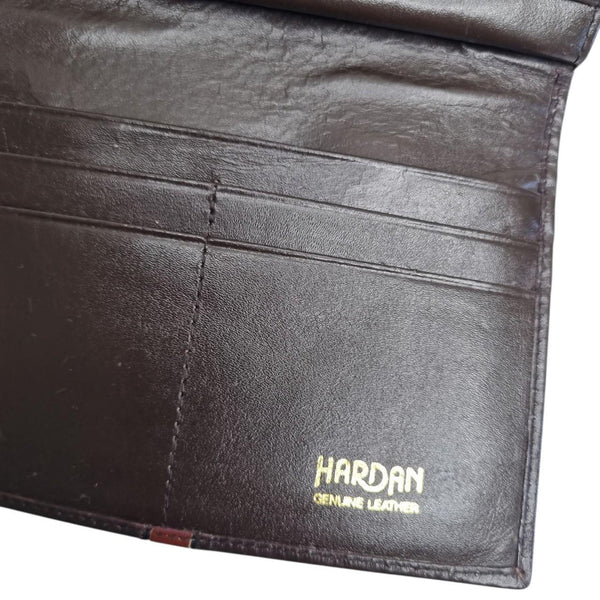 Hardan Vintage Genuine Leather Wallet Brown with Coin Section