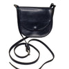Vintage Black Genuine Leather Crossbody Saddle Bag