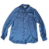 Forever New Satin Button-Up Blouse – Blue – AU 12