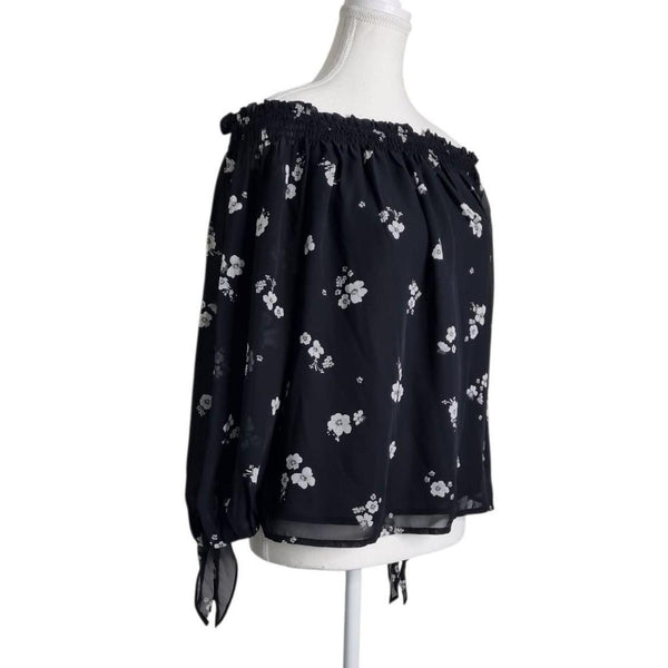 Bardot Off-Shoulder Floral Blouse – Size 6 (Relaxed Fit)