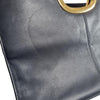Giani Bernini Navy Blue Leather Shoulder Bag Gold Handle Crossbody Purse
