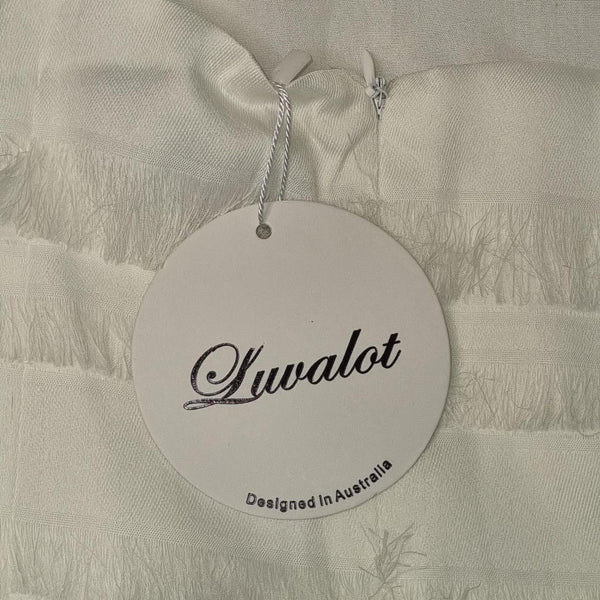 Luvalot White Fringed Mini Dress Layered Ruffle Hem Cocktail Party 12 AU
