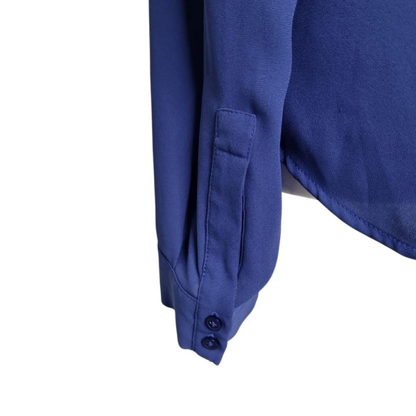 Cue Blue Long Sleeve Blouse Top Shirt Office Workwear – Size 8