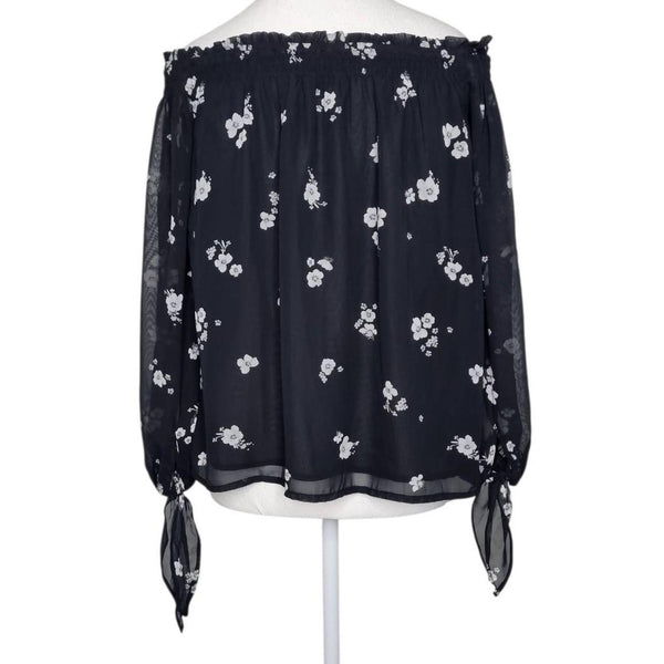 Bardot Off-Shoulder Floral Blouse – Size 6 (Relaxed Fit)