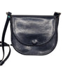 Vintage Black Genuine Leather Crossbody Saddle Bag
