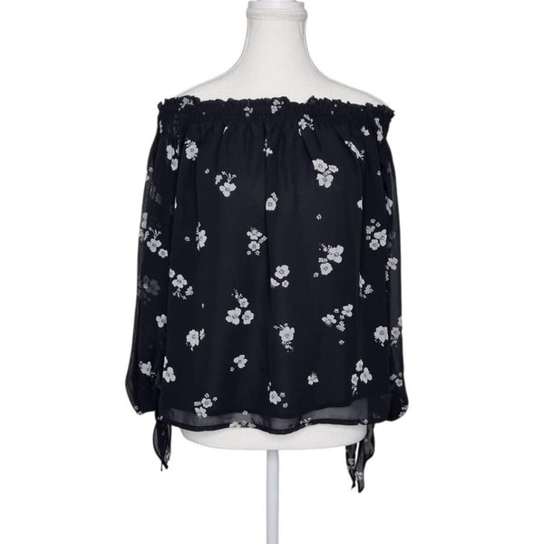 Bardot Off-Shoulder Floral Blouse – Size 6 (Relaxed Fit)
