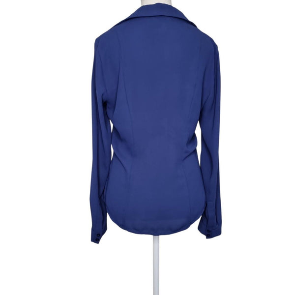 Cue Blue Long Sleeve Blouse Top Shirt Office Workwear – Size 8