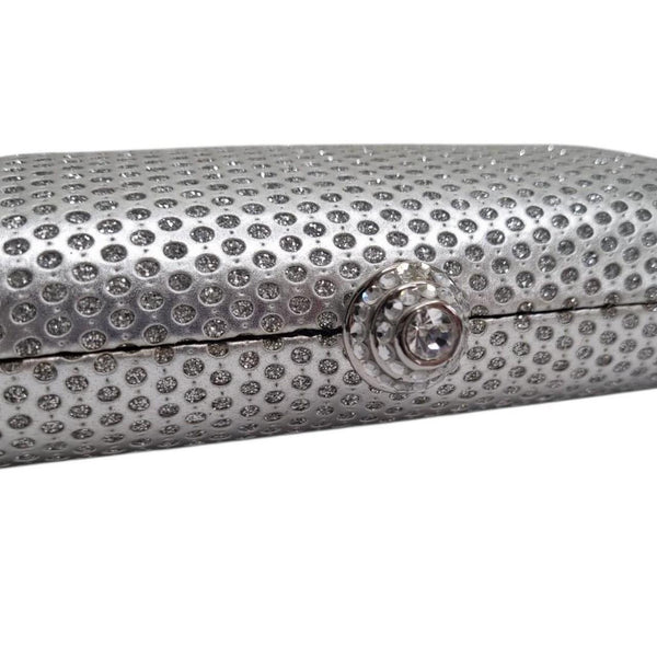 Silver Rhinestone Evening Clutch Bag – Includes 2 Chains