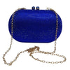 Miss Anne Royal Blue Rhinestone Evening Clutch Bag Gold Chain Strap