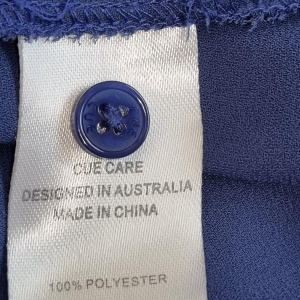 Cue Blue Long Sleeve Blouse Top Shirt Office Workwear – Size 8