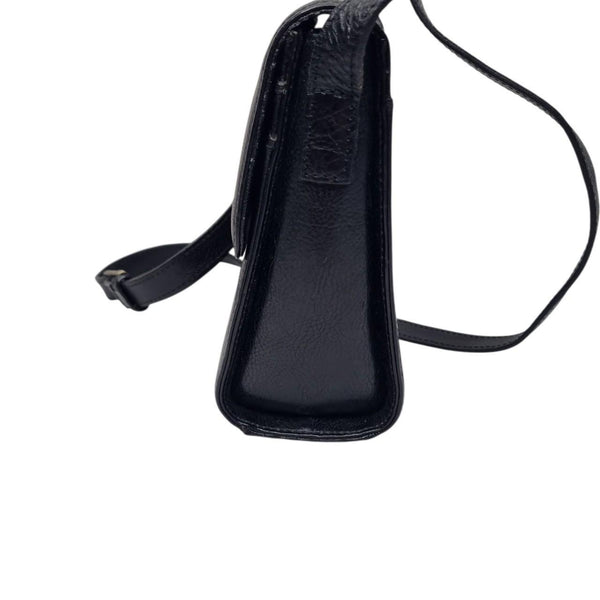 Vintage Cellini by Jane Shilton Black Genuine Buffalo Leather Crossbody Bag