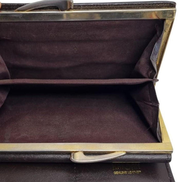 Hardan Vintage Genuine Leather Wallet Brown with Coin Section