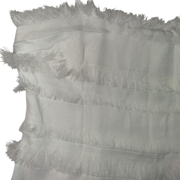 Luvalot White Fringed Mini Dress Layered Ruffle Hem Cocktail Party 12 AU