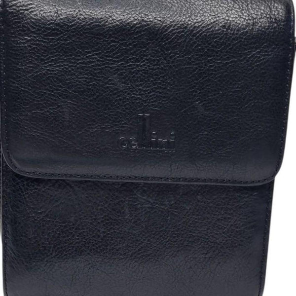 Vintage Cellini by Jane Shilton Black Genuine Buffalo Leather Crossbody Bag