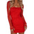 That's So Fetch Red mesh long sleeve bodycon dress 8AU