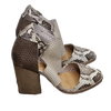 Django Juliette Snakeskin Leather Block Heel Sandals Size 37