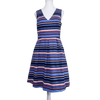 Basque Striped Fit Flare Dress Size 10