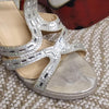 Leepop Glitter Strappy Platform Heels Silver