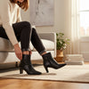 Gabor Black Leather Ankle Boots Black Size AU 9.5