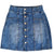 Portmans Denim Mini Skirt – Button Front A-Line – Blue – Size 10 AU