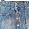 Portmans Denim Mini Skirt – Button Front A-Line – Blue – Size 10 AU