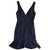 Black dress with a V-neck and ruffled hem on a white background