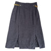 CELINE Paris Wool Cashmere Skirt Grey with Gold Chain, Size 8–10 AU