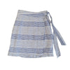 Kookai Blue White Striped Linen Wrap Mini Skirt Size 34 AU 6