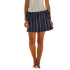 Country Road Striped Cotton Metallic Skirt Navy Elastic Waist Size 4 AU