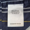 Country Road Striped Cotton Metallic Skirt Navy Elastic Waist Size 4 AU