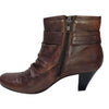 Gino Ventori Brown Leather Ankle Boots Heeled Booties – Size 39 - AU 8