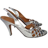 Vintage Paragon Venuti Silver Leather Slingback Heels – Size 7.5B – Made in Australia