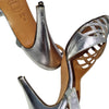 Vintage Paragon Venuti Silver Leather Slingback Heels – Size 7.5B – Made in Australia