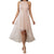 Keepsake Blush Pink Jacquard High-Low Dress Romantic 6 AU