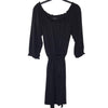 Apart Black Off-Shoulder Midi Dress With Tie Waist Size 10 AU