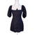 Verge Girl Black Linen Puff Sleeve Mini Dress Size 8 AU