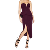 Sheike Strapless Peplum Midi Dress – Plum – Size 10