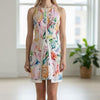 Minty Meets Munt Vera Mini Dress Neon Rose Print Size 12 AU NWT
