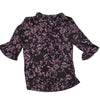 Portmans Floral Blouse Top Black And Pink Size 8 AU