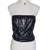 Romwe Black Faux Leather Corset Tube Top with Cross Pendant – Size XL