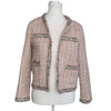 S.D.D Elegant Tweed-Style Jacket Blush Pink Beaded Metallic Thread 8-12 AU