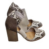 Django And Juliette Snakeskin Leather Block Heel Sandals EU 37 AU 6