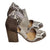 Django And Juliette Snakeskin Leather Block Heel Sandals EU 37 AU 6