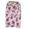Forever New White Pink Floral Pencil Skirt Size 10 AU