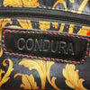 Condura Red Woven Tote Handbag Black Patent Medium-large