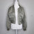 H M Divided Cropped Bomber Jacket Khaki Green